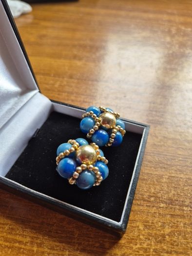 Vintage Clip on Blue Earrings