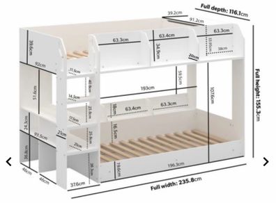Bunk bed with storage