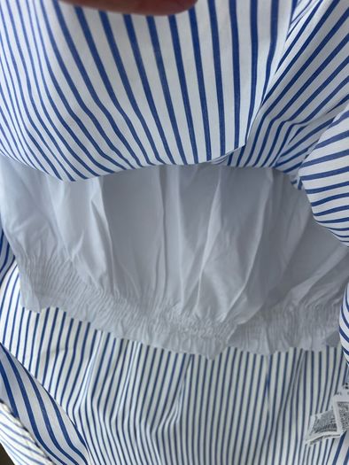top zara large blue & white top size large