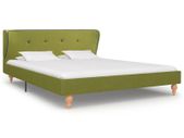 Bed Frame Green Fabric 135x190 cm