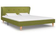 Bed Frame Green Fabric 135x190 cm