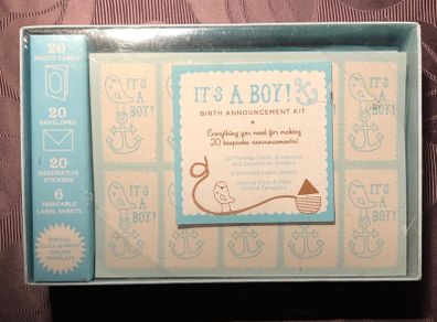 Birth Announcement card pack, 20 cards