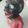 Piggy Bank Cast Iron Jolly Man negro Money Box Image 2