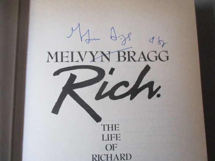 The Life Of Richard Burton By Melvyn Bragg, Signed