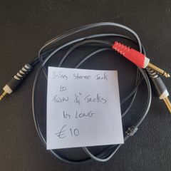 Stereo mini jack to 1/4" splitter