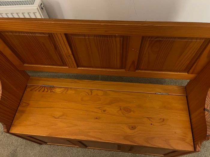 Wooden storage bench