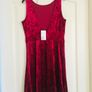 H and M crushed velvet velour red dress BNWT Image 3