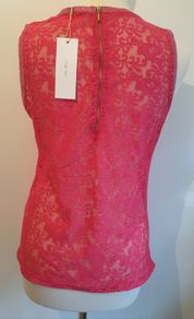 An'ge Paris Ladies Pink Sparkly Top With Back Lace Detail New With Tags RRP E44