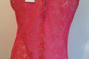 An'ge Paris Ladies Pink Sparkly Top With Back Lace Detail New With Tags RRP E44