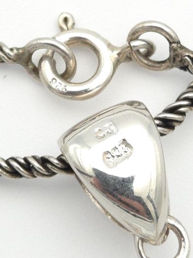 Vintage 925 Sterling Silver Multi Gemstone Cross Necklace