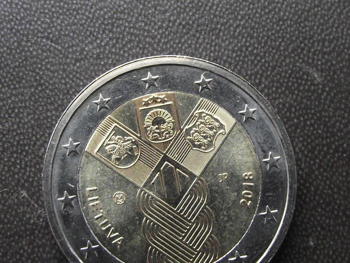 2018 Lithuania UNC 2 Euro coin "Independent Baltic States"