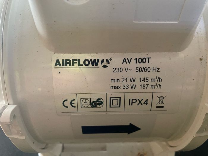 bathroom fan 4in 100mm in line extractor