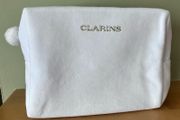 New White Clarins Make Up and Toiletry Bag