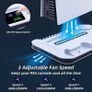 PS5 Adjustable Cooling Fan Stand,PS5 Cooling Charging Stand with Headphone Holder,13 Game Card Slots Not for PS5 Slim - White Image 5
