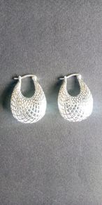 Sterling silver 925 lattice caged drop pendant earrings
