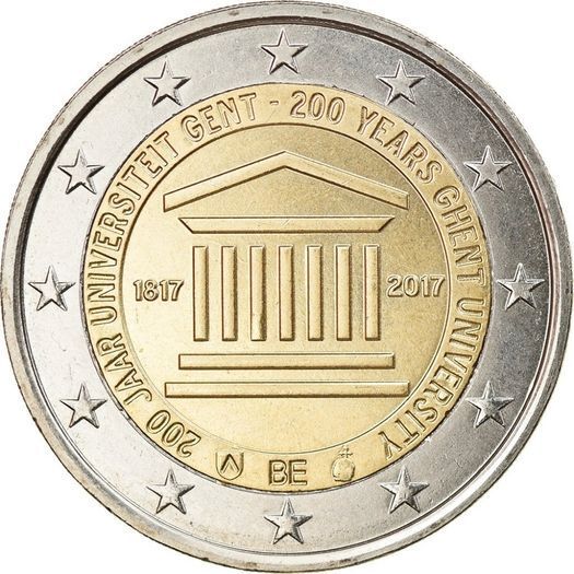 Belgium 2 Euro Commemorative Coin 2017 - University of Ghent. Coincard. BU