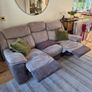 DFS 3-seater couch-power recliner+armchair +footstool Image 2