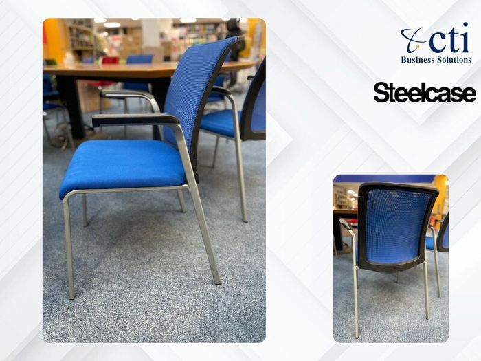 7 x Steelcase Blue Meeting Chairs