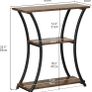 Narrow Console Table with 3 Tiers, Slim Hallway Table with Curved Metal Frame and Open Shelves, Entryway or Sofa Table for Living Room and Foyer (Rustic Brown) Image 2