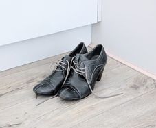 Corso Como Heeled Leather Shoes - UK size 3.5 (teal)