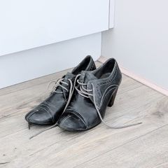 Corso Como Heeled Leather Shoes - UK size 3.5 (teal)