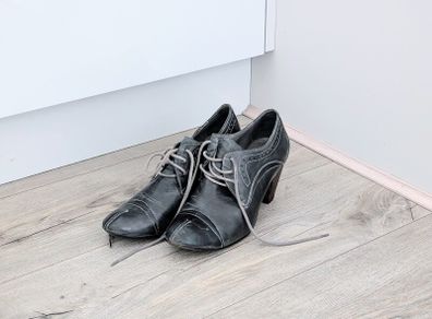 Corso Como Heeled Leather Shoes - UK size 3.5 (teal)