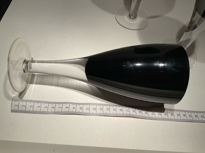 4 vintage black wine glasses  like new