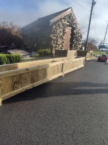 Long Rustic Style Garden Planter