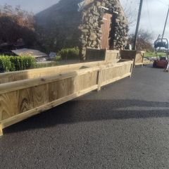 Long Rustic Style Garden Planter