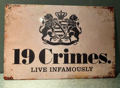 19 crimes wine Tin Metal sign