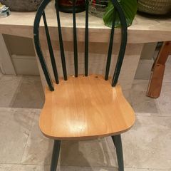 1 x Sturdy Dark Green Wooden Kitchen Dining Chair - Can Deliver