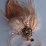 Salmon Pink/Peach Feather 2in1 Fascinator/Brooch Image 5