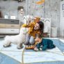 Machine Washable Rug, Non-Slip Low Pile Bedroom Rugs with Marble Pattern, Soft Area Rugs for Lounge & Dining Room, Blue & White, 160x230 cm Image 4