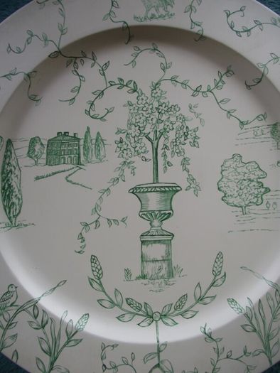 2 X Wedgwood Hand Painted Wooden Chargers - 13" Dia. - Factory Prototypes