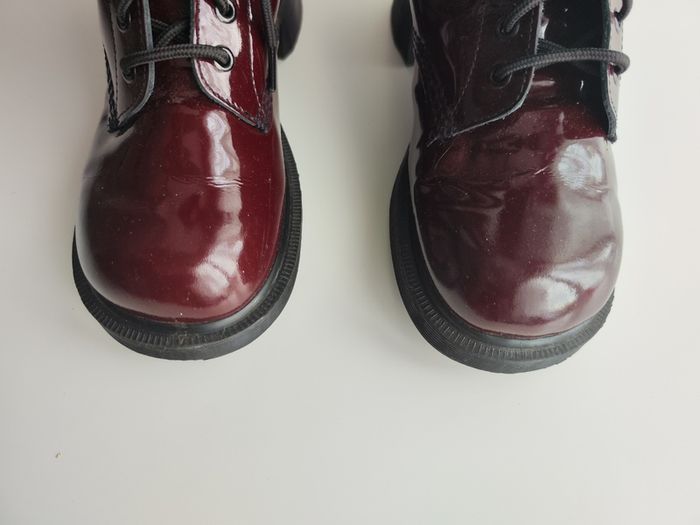 Dr Martens 1420 20 eye patent red burgundy knee high boots England UK7 EU41 US9