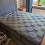 grey double bed with new mattress 300 for both with drawers on side Image 2