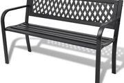 Garden Bench 118 cm Steel Black