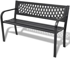 Garden Bench 118 cm Steel Black