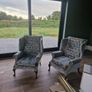 Queen Anne high back arm chairs Image 10