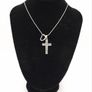 Vintage 925 CZ Cross & Heart Silver Necklace Image 8