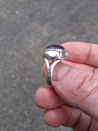 Vintage Amethyst Sterling Silver Ring(7.2g)