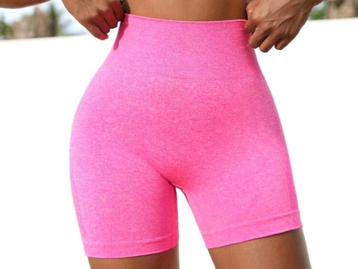 NEW Pink High waist seamless shorts, size S