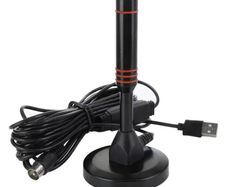 Indoor Amplified TV Aerial DVB-T2 25dBi - 5 Metre  Cable - F Type and Coax