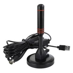 Indoor Amplified TV Aerial DVB-T2 25dBi - 5 Metre  Cable - F Type and Coax