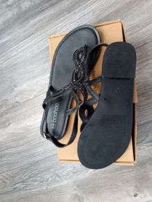 Women's Embellished Thong Leather Sandal.