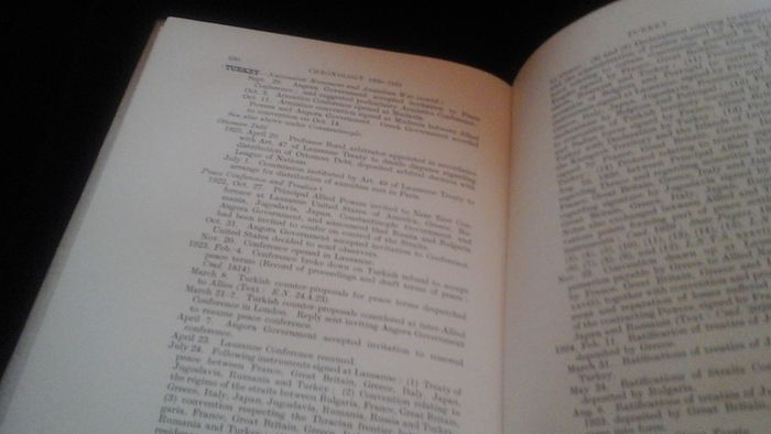 Survey of International Affairs 1925 supplement,Chronology of Events and Treaties 1st Jan 1920 -31st Dec 1925.