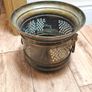 Brass Planter Pot Vintage Lion Rings Handcrafted Antique Metal Jardiniere Collectable Retro Image 4