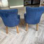 Luxurious Blue Fabric Chairs x 2 Image 3