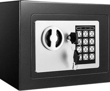 6.6L Digital Steel Safe, Safe Boxes for Home Use, Electronic Security Home Office Money Cash Safes With 2 keys, Wall Safes 230mmx170mmx170mm-Black