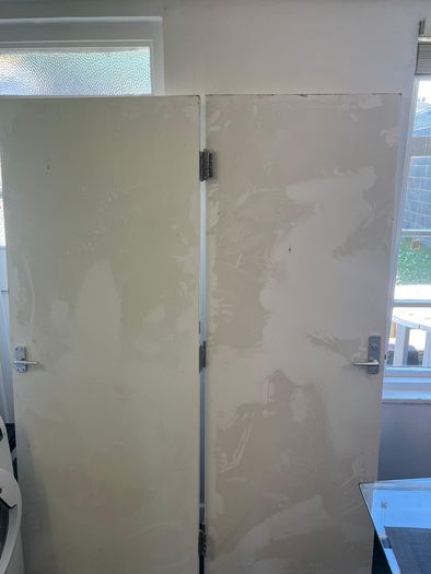 Two Internal Fire Doors, Solid Core with Handles & Hinges